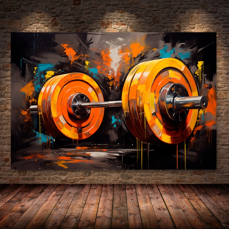 Graffiti barbel lukisan kanvas - Sports Equipment Poster ulasan dan harga